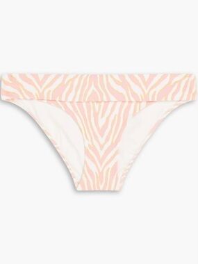 NWT Heidi Klein Palermo Fold-Over Zebra-Print Stretch-Jacquard Low-Rise Bottoms